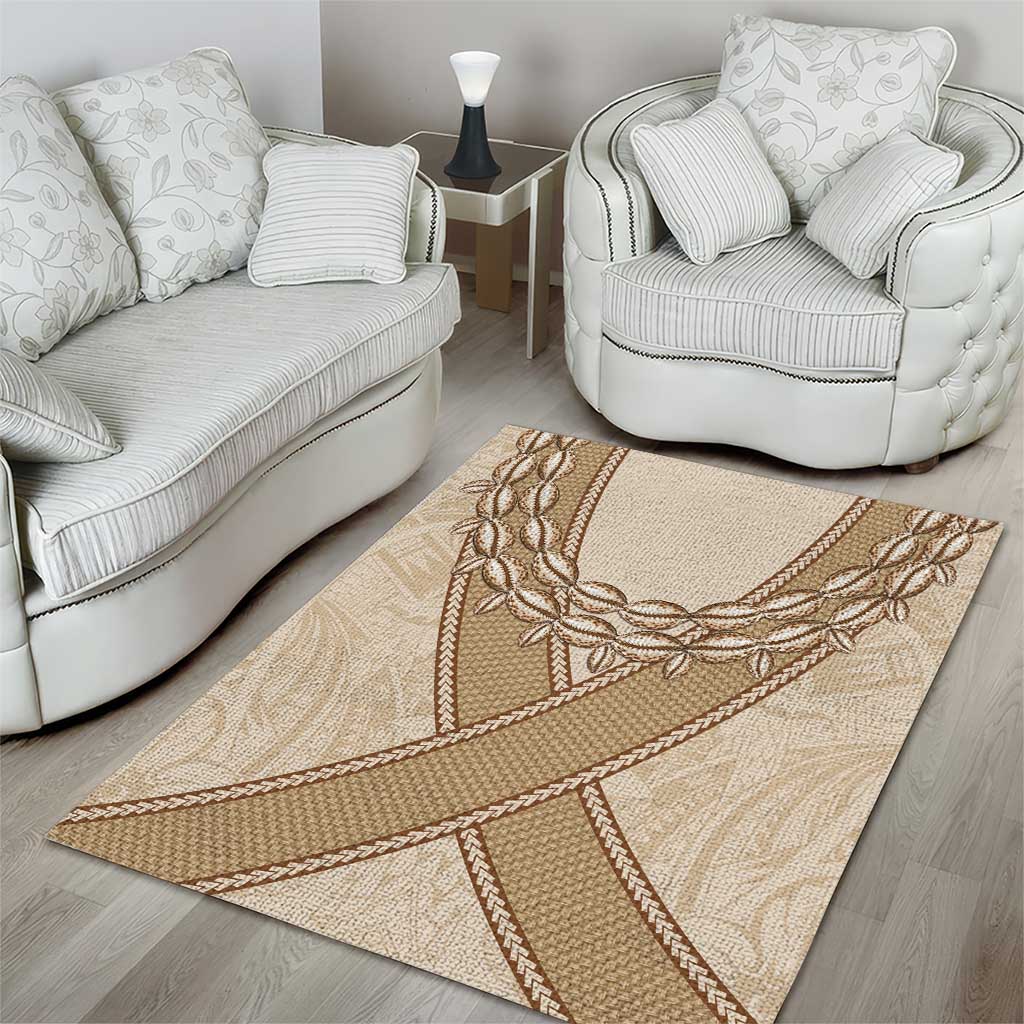 Mauri Ribaberiki Kiribati Area Rug Cowrie Shells Lei Palm Leaf Weaving LT14 - Polynesian Pride