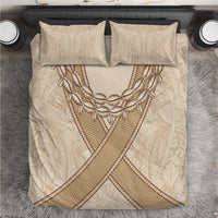 Mauri Ribaberiki Kiribati Bedding Set Cowrie Shells Lei Palm Leaf Weaving LT14 Beige - Polynesian Pride