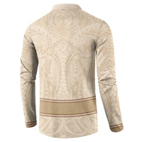 Mauri Ribaberiki Kiribati Button Sweatshirt Cowrie Shells Lei Palm Leaf Weaving LT14 - Polynesian Pride