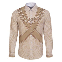 Mauri Ribaberiki Kiribati Family Matching Off The Shoulder Long Sleeve Dress and Hawaiian Shirt Cowrie Shells Lei Palm Leaf Weaving