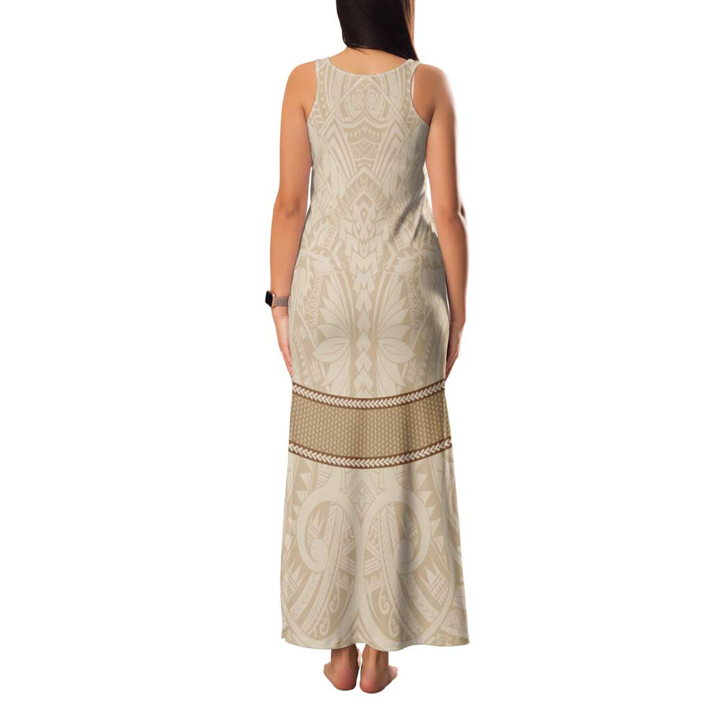 Mauri Ribaberiki Kiribati Family Matching Tank Maxi Dress and Hawaiian Shirt Cowrie Shells Lei Palm Leaf Weaving LT14 - Polynesian Pride