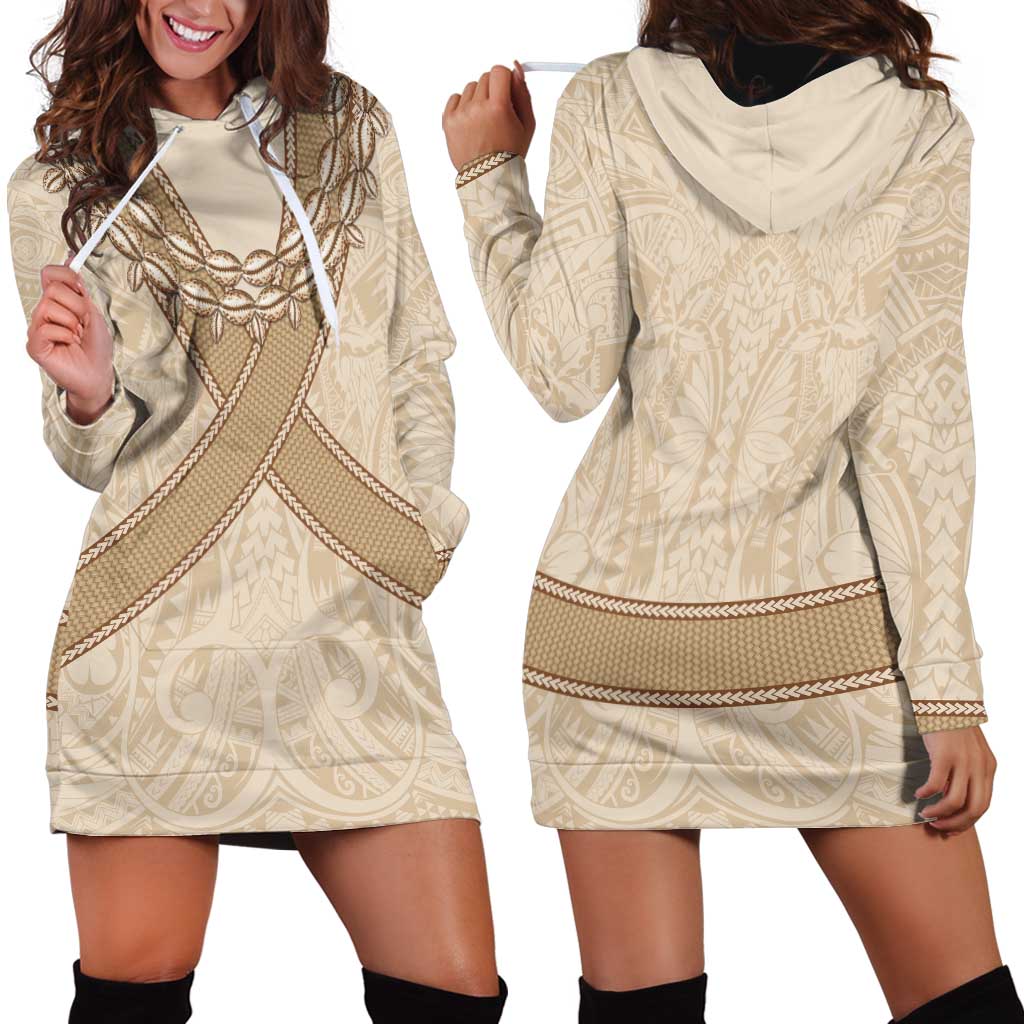 Mauri Ribaberiki Kiribati Hoodie Dress Cowrie Shells Lei Palm Leaf Weaving LT14 - Polynesian Pride