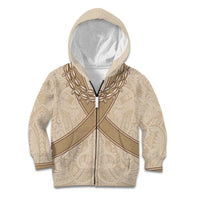 Mauri Ribaberiki Kiribati Kid Hoodie Cowrie Shells Lei Palm Leaf Weaving