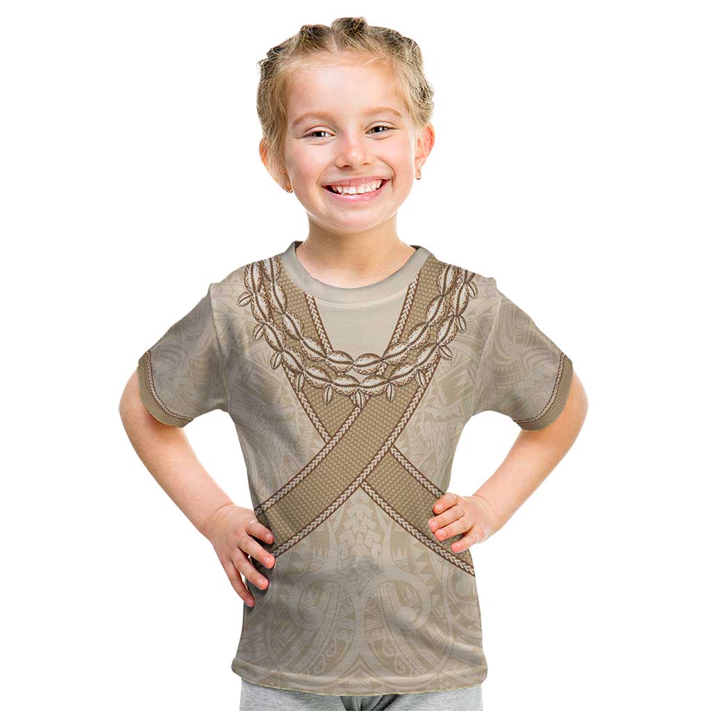 Mauri Ribaberiki Kiribati Kid T Shirt Cowrie Shells Lei Palm Leaf Weaving