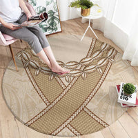 Mauri Ribaberiki Kiribati Round Carpet Cowrie Shells Lei Palm Leaf Weaving LT14 - Polynesian Pride