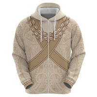 Mauri Ribaberiki Kiribati Zip Hoodie Cowrie Shells Lei Palm Leaf Weaving LT14 - Polynesian Pride