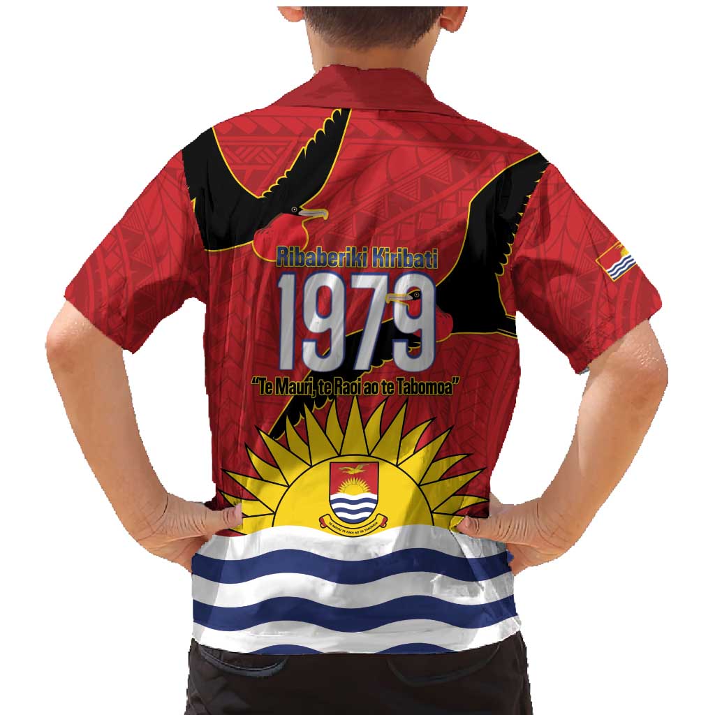 Mauri Kiribati Independence Day Family Matching Mermaid Dress and Hawaiian Shirt 1979 Proud National Frigatebird LT14 - Polynesian Pride