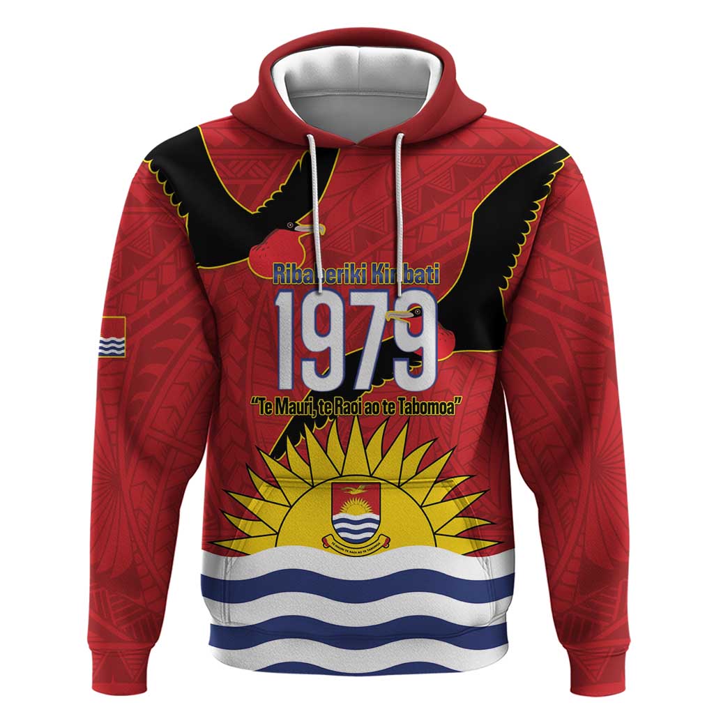 Mauri Kiribati Independence Day Hoodie 1979 Proud National Frigatebird LT14 Pullover Hoodie Red - Polynesian Pride