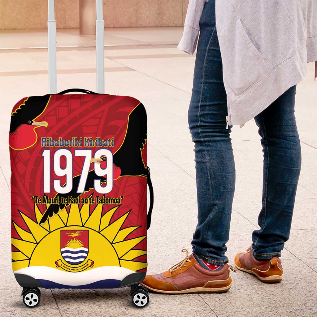 Mauri Kiribati Independence Day Luggage Cover 1979 Proud National Frigatebird LT14 Red - Polynesian Pride