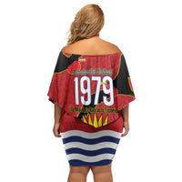 Mauri Kiribati Independence Day Off Shoulder Short Dress 1979 Proud National Frigatebird LT14 - Polynesian Pride