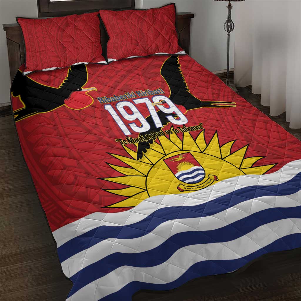 Mauri Kiribati Independence Day Quilt Bed Set 1979 Proud National Frigatebird