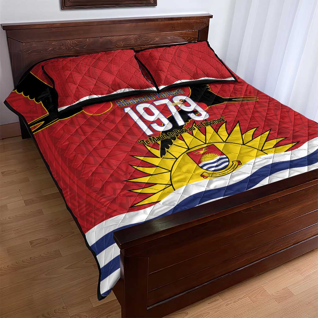 Mauri Kiribati Independence Day Quilt Bed Set 1979 Proud National Frigatebird