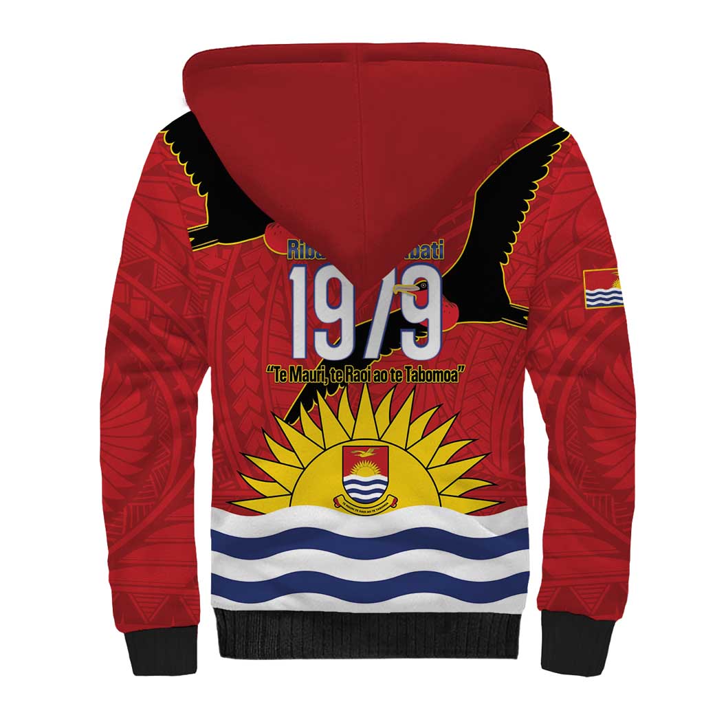 Mauri Kiribati Independence Day Sherpa Hoodie 1979 Proud National Frigatebird LT14 - Polynesian Pride