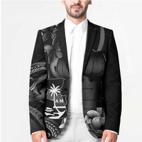 Black Hafa Adai Guam Blazer Chamorro Latte Stone Hand With Plumeria LT14 - Polynesian Pride