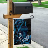 Blue Hafa Adai Guam Garden Flag Chamorro Latte Stone Hand With Plumeria