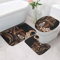 Brown Hafa Adai Guam Bathroom Set Chamorro Latte Stone Hand With Plumeria - Polynesian Pride