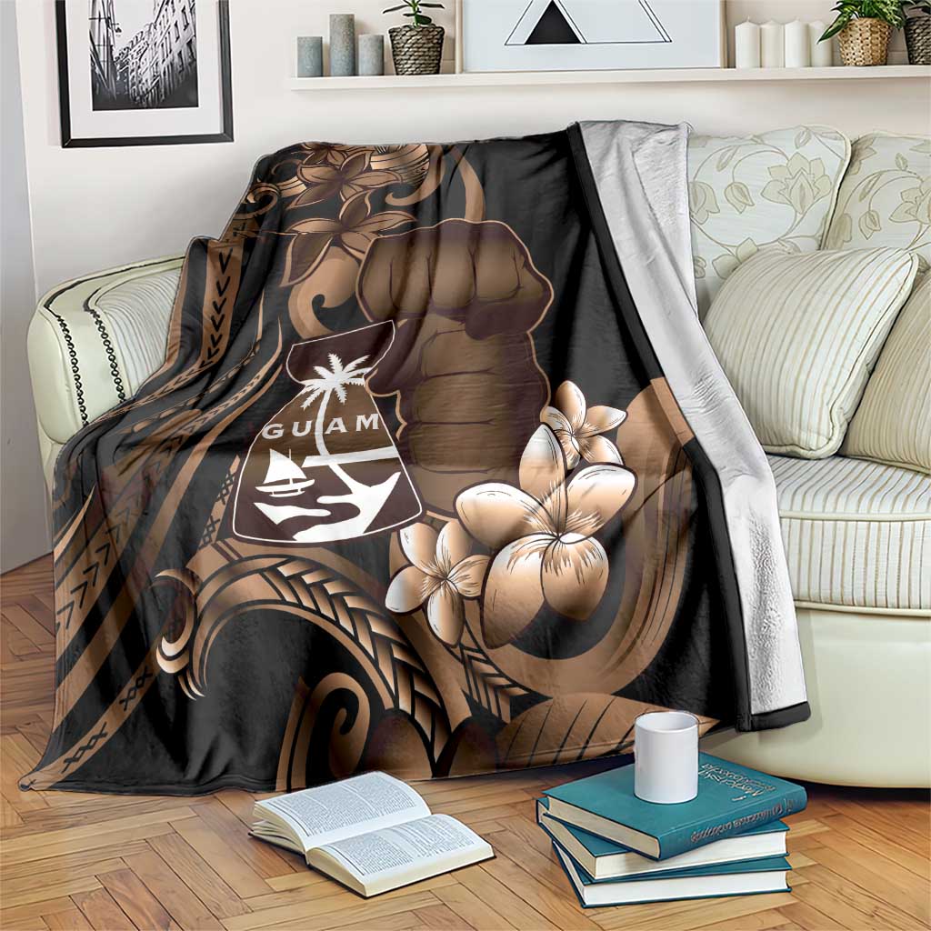 Brown Hafa Adai Guam Blanket Chamorro Latte Stone Hand With Plumeria