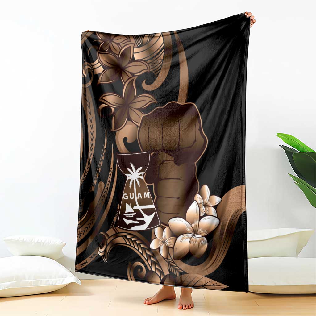 Brown Hafa Adai Guam Blanket Chamorro Latte Stone Hand With Plumeria