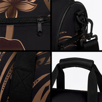 Brown Hafa Adai Guam Duffle Bag Chamorro Latte Stone Hand With Plumeria