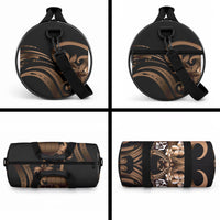 Brown Hafa Adai Guam Duffle Bag Chamorro Latte Stone Hand With Plumeria