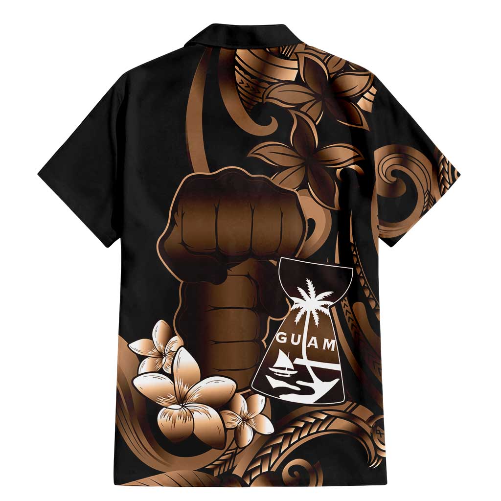 Brown Hafa Adai Guam Family Matching Mermaid Dress and Hawaiian Shirt Chamorro Latte Stone Hand With Plumeria