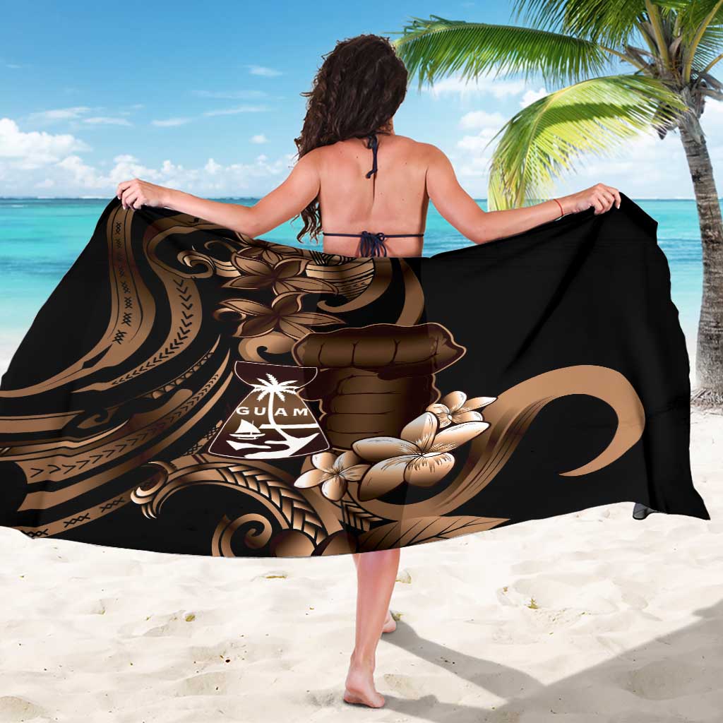 Brown Hafa Adai Guam Sarong Chamorro Latte Stone Hand With Plumeria