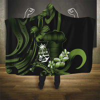 Green Hafa Adai Guam Hooded Blanket Chamorro Latte Stone Hand With Plumeria
