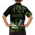 Green Hafa Adai Guam Kid Hawaiian Shirt Chamorro Latte Stone Hand With Plumeria