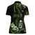 Green Hafa Adai Guam Women Polo Shirt Chamorro Latte Stone Hand With Plumeria