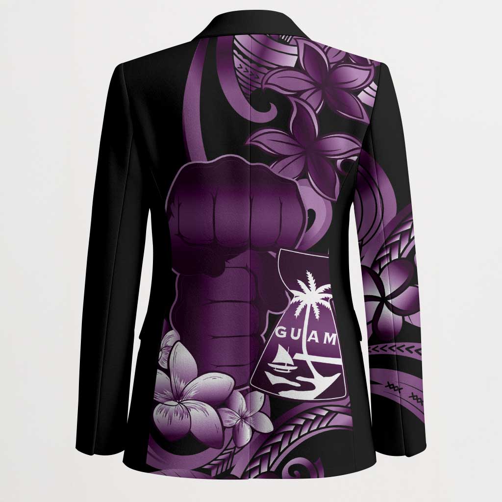 Purple Hafa Adai Guam Blazer Chamorro Latte Stone Hand With Plumeria - Polynesian Pride