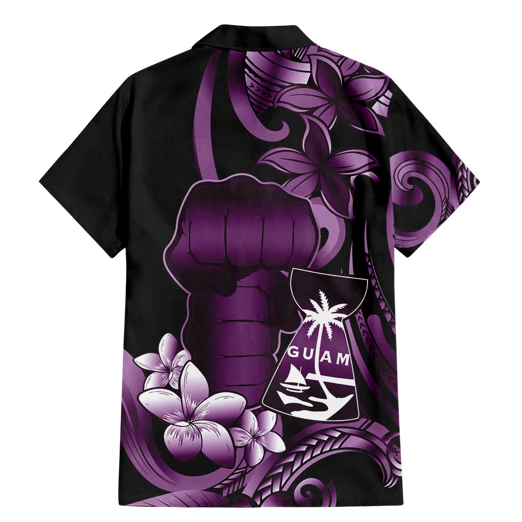 Purple Hafa Adai Guam Family Matching Mermaid Dress and Hawaiian Shirt Chamorro Latte Stone Hand With Plumeria