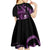 Purple Hafa Adai Guam Kid Short Sleeve Dress Chamorro Latte Stone Hand With Plumeria