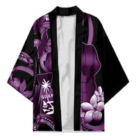 Purple Hafa Adai Guam Kimono Chamorro Latte Stone Hand With Plumeria - Polynesian Pride