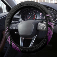 Purple Hafa Adai Guam Steering Wheel Cover Chamorro Latte Stone Hand With Plumeria