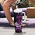 Purple Hafa Adai Guam Tumbler With Handle Chamorro Latte Stone Hand With Plumeria