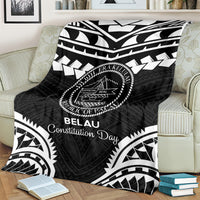 Palau Constitution Day Blanket Belau Seal With Polynesian Pattern - Black LT14 - Polynesian Pride