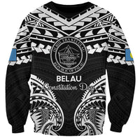 Palau Constitution Day Sweatshirt Belau Seal With Polynesian Pattern - Black LT14 Unisex Black - Polynesian Pride