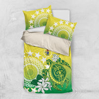 Cook Islands Independence Day Bedding Set Kuki Airani Tiare Maori Polynesian Pattern - Green LT14 US Twin 172cm x 218cm Green - Polynesian Pride