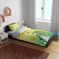 Cook Islands Independence Day Bedding Set Kuki Airani Tiare Maori Polynesian Pattern - Green LT14 - Polynesian Pride
