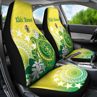 Cook Islands Independence Day Car Seat Cover Kuki Airani Tiare Maori Polynesian Pattern - Green LT14 - Polynesian Pride