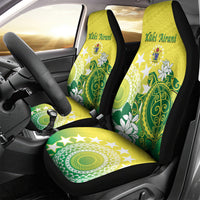 Cook Islands Independence Day Car Seat Cover Kuki Airani Tiare Maori Polynesian Pattern - Green LT14 - Polynesian Pride