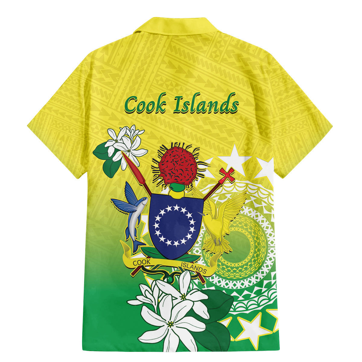 Cook Islands Independence Day Family Matching Mermaid Dress and Hawaiian Shirt Kuki Airani Tiare Maori Polynesian Pattern - Green LT14 - Polynesian Pride