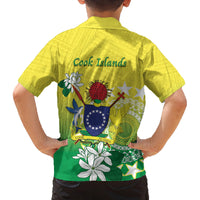 Cook Islands Independence Day Family Matching Summer Maxi Dress and Hawaiian Shirt Kuki Airani Tiare Maori Polynesian Pattern - Green LT14 - Polynesian Pride