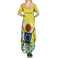 Cook Islands Independence Day Family Matching Summer Maxi Dress and Hawaiian Shirt Kuki Airani Tiare Maori Polynesian Pattern - Green LT14 - Polynesian Pride
