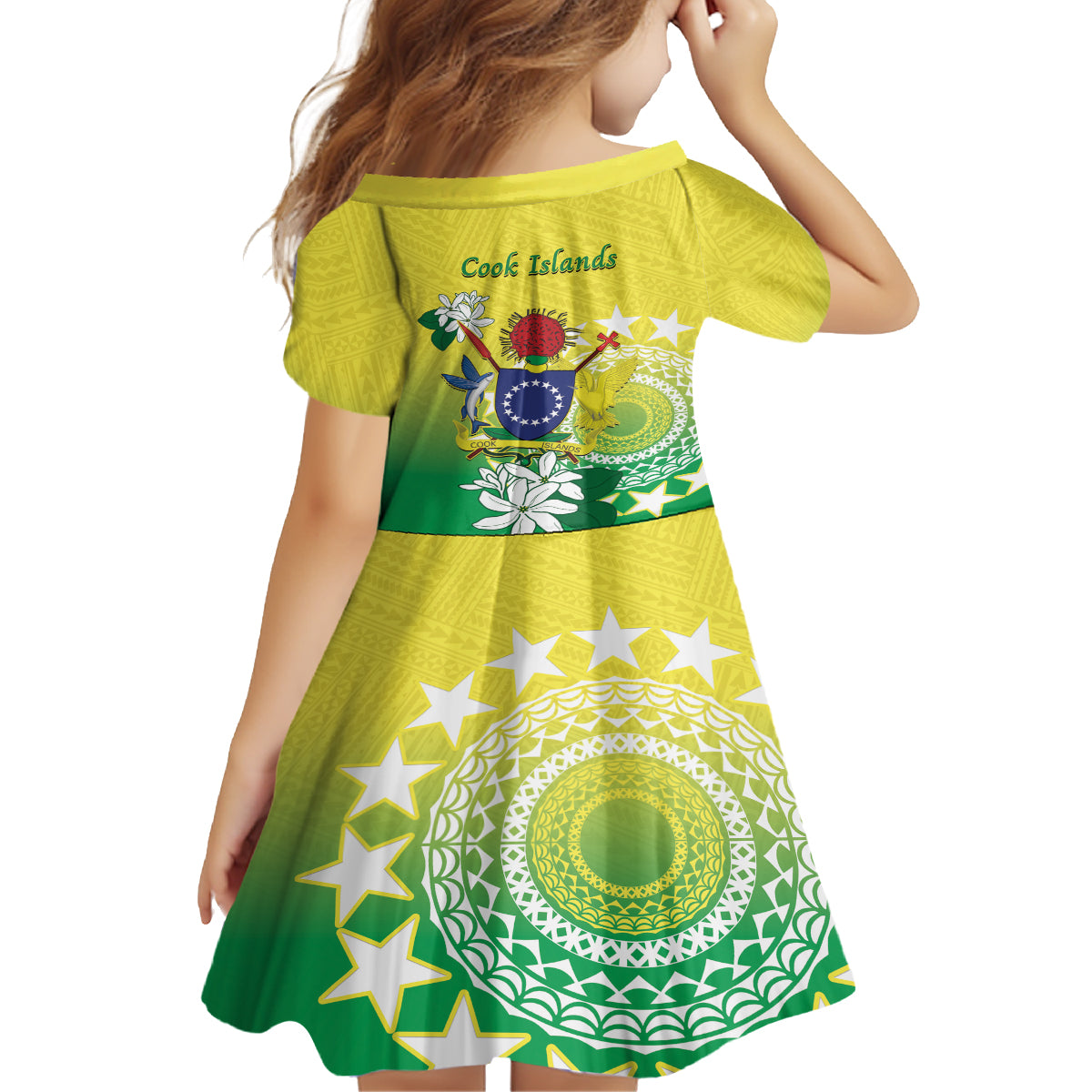 Cook Islands Independence Day Family Matching Tank Maxi Dress and Hawaiian Shirt Kuki Airani Tiare Maori Polynesian Pattern - Green LT14 - Polynesian Pride