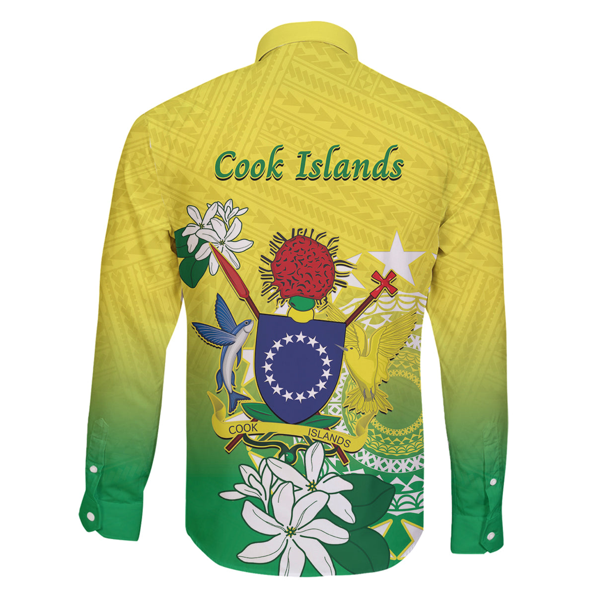 Cook Islands Independence Day Family Matching Tank Maxi Dress and Hawaiian Shirt Kuki Airani Tiare Maori Polynesian Pattern - Green LT14 - Polynesian Pride