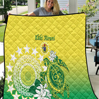 Cook Islands Independence Day Quilt Kuki Airani Tiare Maori Polynesian Pattern - Green LT14 Green - Polynesian Pride