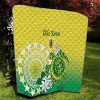 Cook Islands Independence Day Quilt Kuki Airani Tiare Maori Polynesian Pattern - Green LT14 - Polynesian Pride