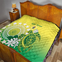Cook Islands Independence Day Quilt Kuki Airani Tiare Maori Polynesian Pattern - Green LT14 - Polynesian Pride