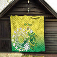Cook Islands Independence Day Quilt Kuki Airani Tiare Maori Polynesian Pattern - Green LT14 - Polynesian Pride